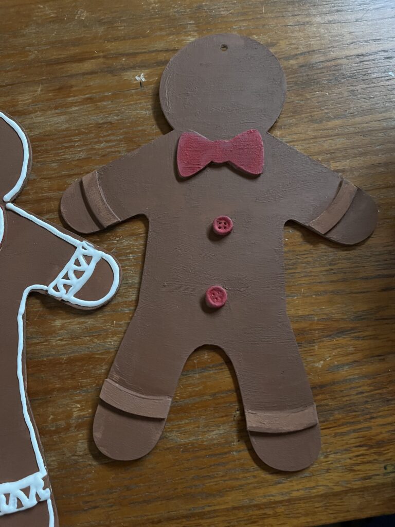 Wooden gingerbread shape from Dollar Tree.